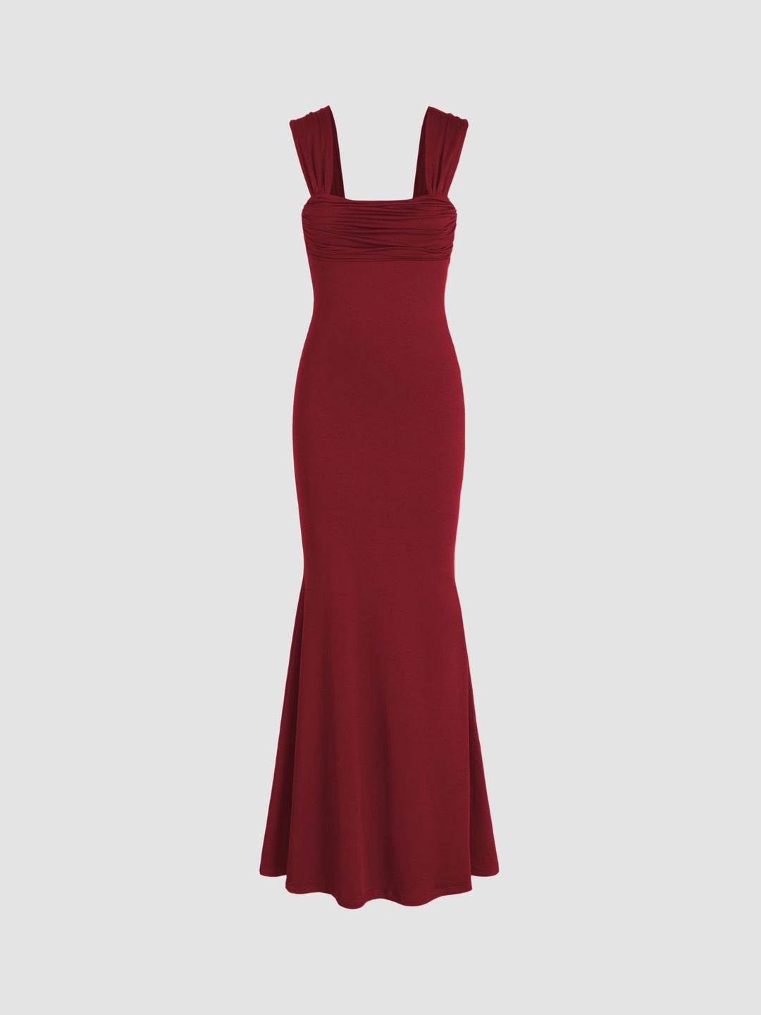 Robe maxi ajustée pour femmes avec corsage froncé et bretelles modernes Levoire