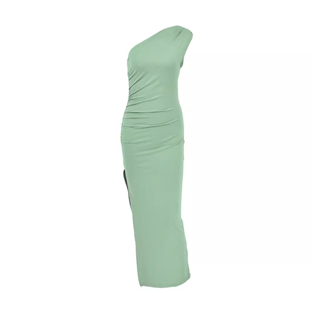 Robe enveloppante élégante pour femme avec design asymétrique et fente haute Levoire