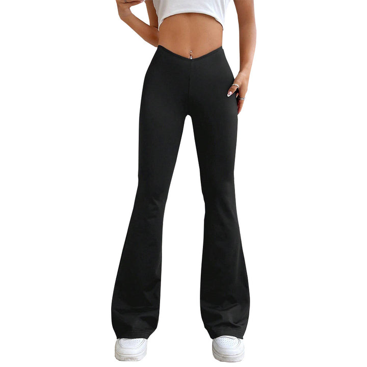 Pantalon Évasé Femme avec Taille Haute et Matériau Élastique Levoire