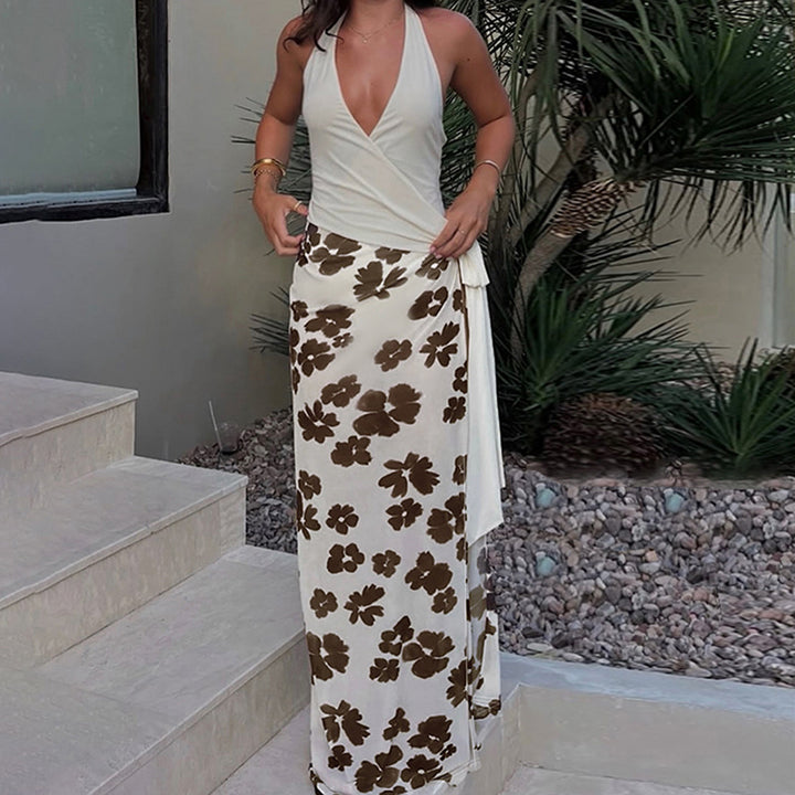 Robe enveloppante élégante pour femmes avec design floral et décolleté en V profond Levoire