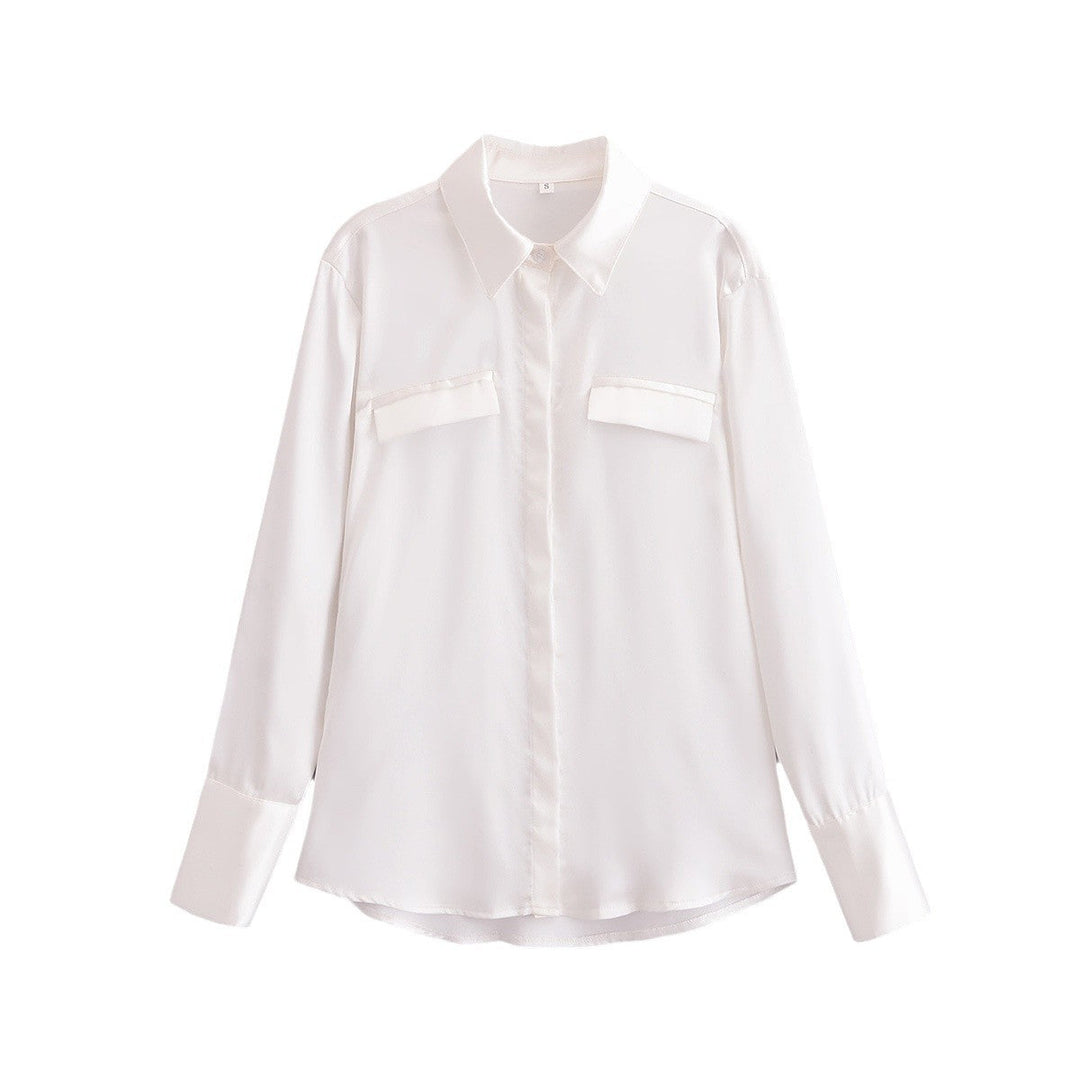 Levoire | Blouse en satin printanier brillant Blanc