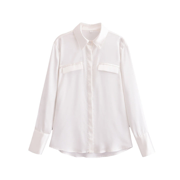 Levoire | Blouse en satin printanier brillant Blanc