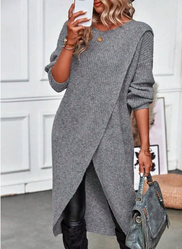 Robe tricotée pour femmes avec coupe asymétrique et design large oversize Levoire