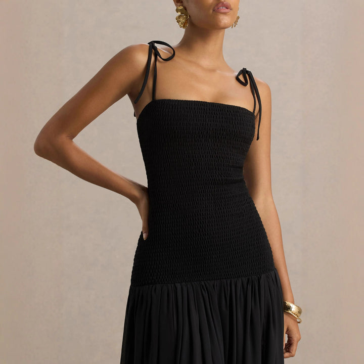Robe maxi pour femmes avec bretelles spaghetti réglables et coupe élégante Levoire