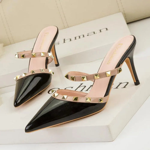Levoire | Sandales pour femmes en cuir synthétique avec des clous en métal