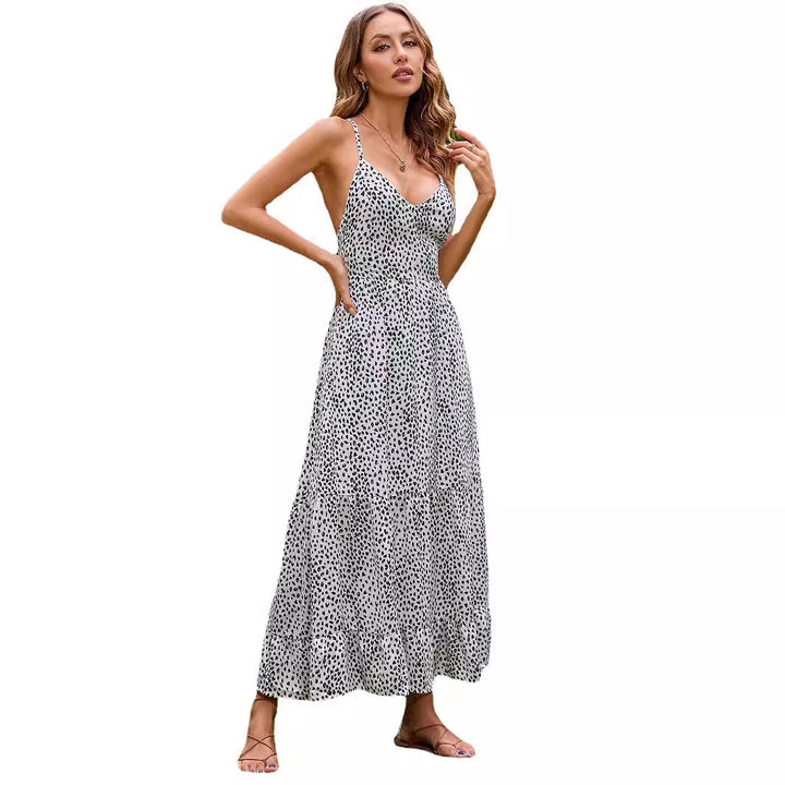 Robe maxi pour femmes avec des bretelles spaghetti et une coupe fluide Levoire