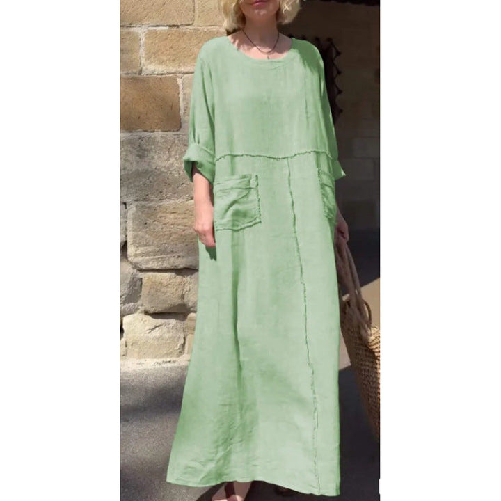 Levoire | Robe sac à dos Manches longues Relaxante Robe plissée Vert