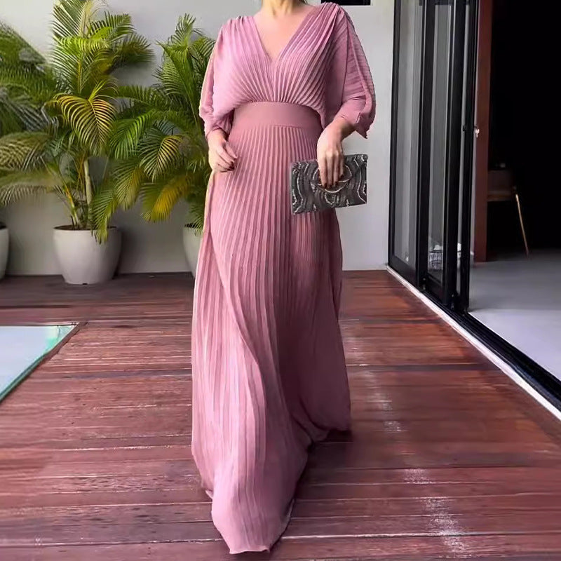 Levoire | Vibrantes Plissé Maxi Robe