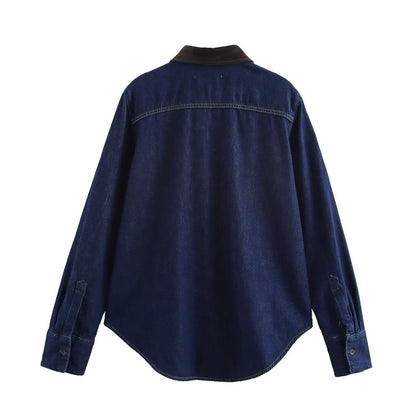 Levoire | Rennon bleu de printemps chemise en jean Top