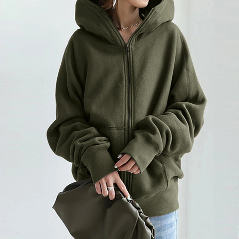 Levoire | Veste Décontractée Avec Capuche Et Fermeture Éclair Vert