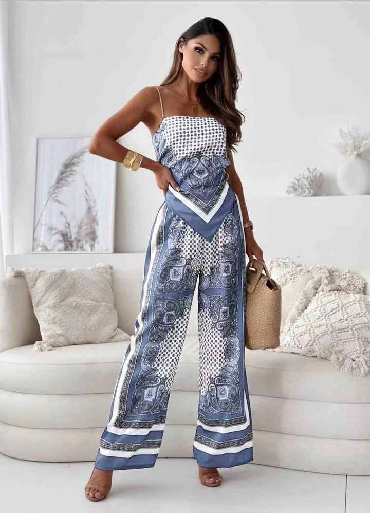 Levoire | Ensemble Toppari Amazon Print Toppari Pantalons Ensemble Bleu clair