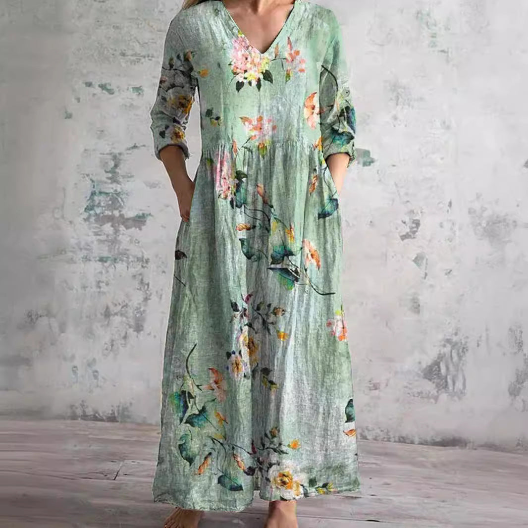 Levoire | Robe Florale Grâce Vert doux