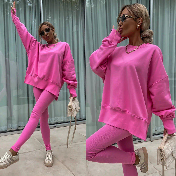 Levoire | Rennot confortable pull-pantalon-set Rosa