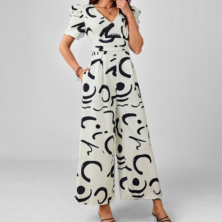 Femmes élégant combinaison avec motif graphique stylé Levoire