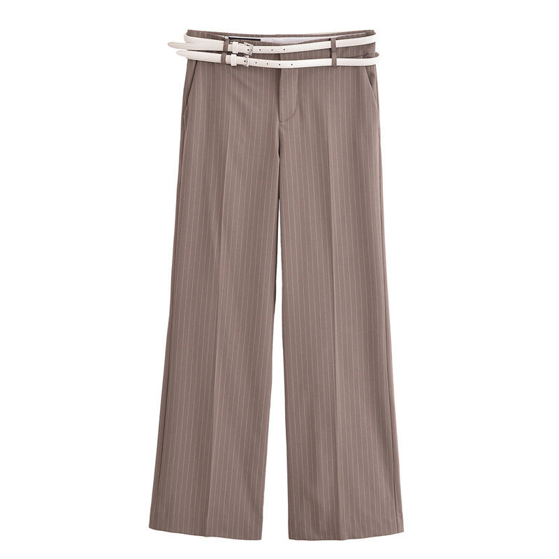 Levoire | Ensemble à carreaux Gilet à carreaux Ceinture Pantalons larges