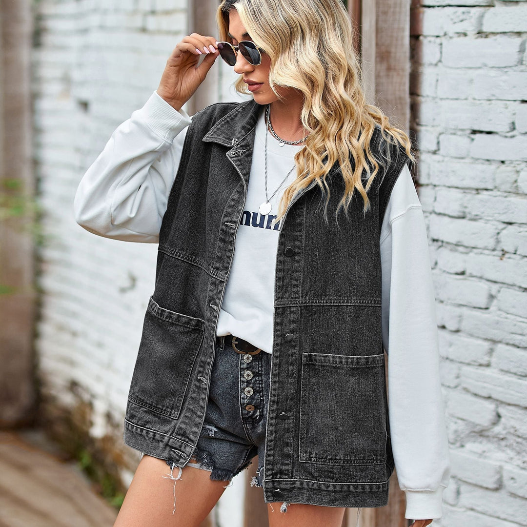 Levoire | Gilet En Denim Pour Femmes À Coupe Décontractée En Coton
