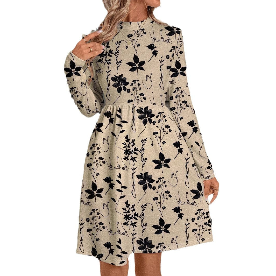 Levoire | Robe à manches longues à bordure florale élégante