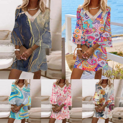 Levoire | À bretelles Décontracté Mini Robe V décolleté