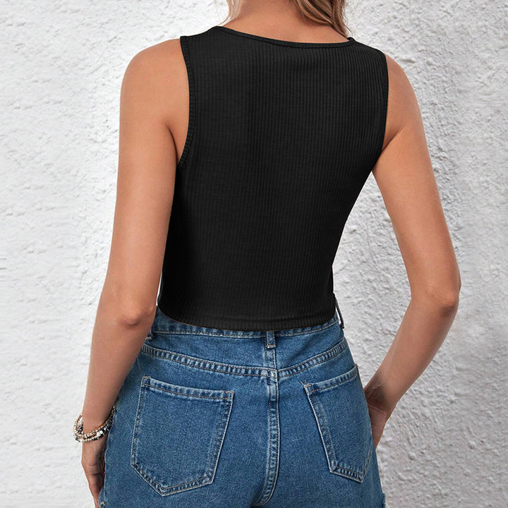 Top cropped sans manches pour femmes avec un élégant détail de nœud Levoire