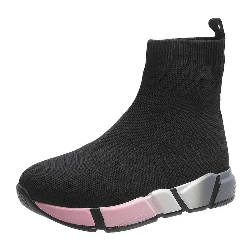 Levoire | Chaussures de sport élastiques à semelle épaisse Noir Rose