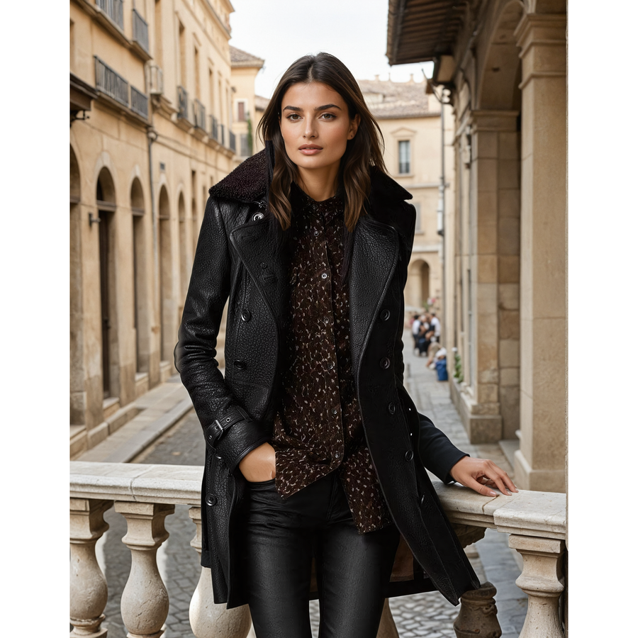 Levoire | Veste Ceinture Confortable À Manches Longues Boutons