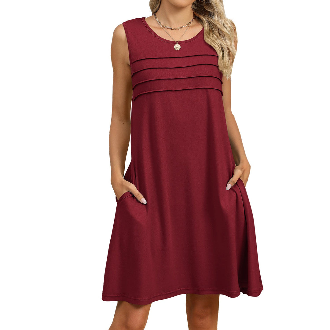 Levoire | Robe décontractée confortable avec détails de poche Bourgogne
