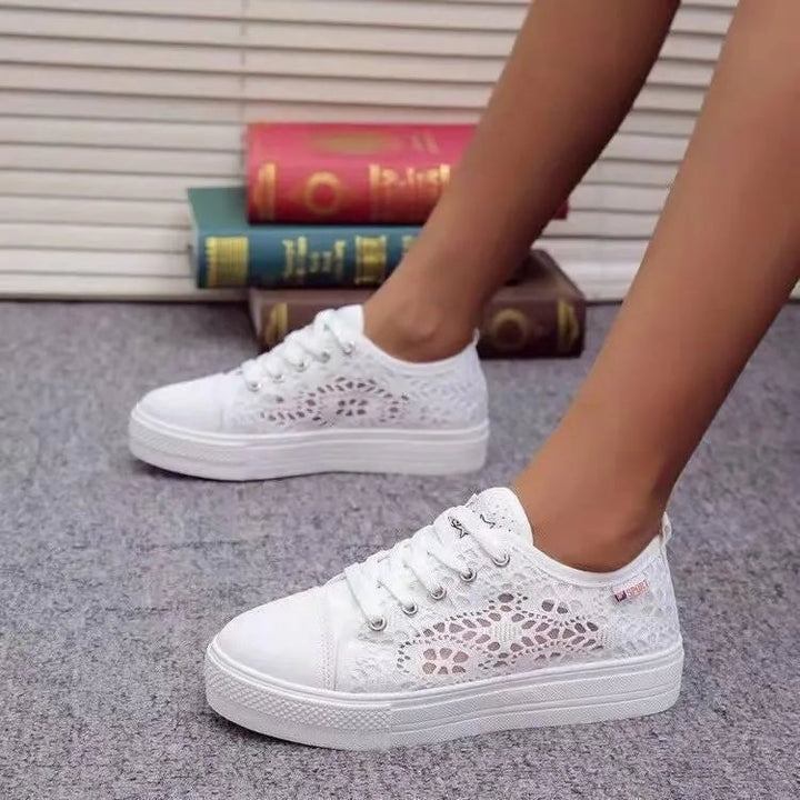 Levoire | Chaussures en dentelle pour femmes avec semelles – Design élégant et respirant Blanc