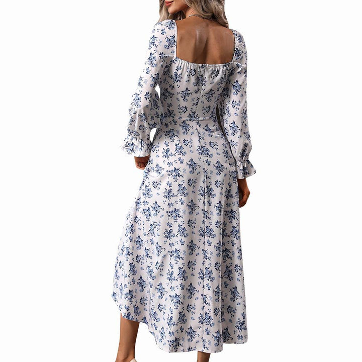 Robe maxi femme avec motifs floraux et décolleté en V profond Levoire