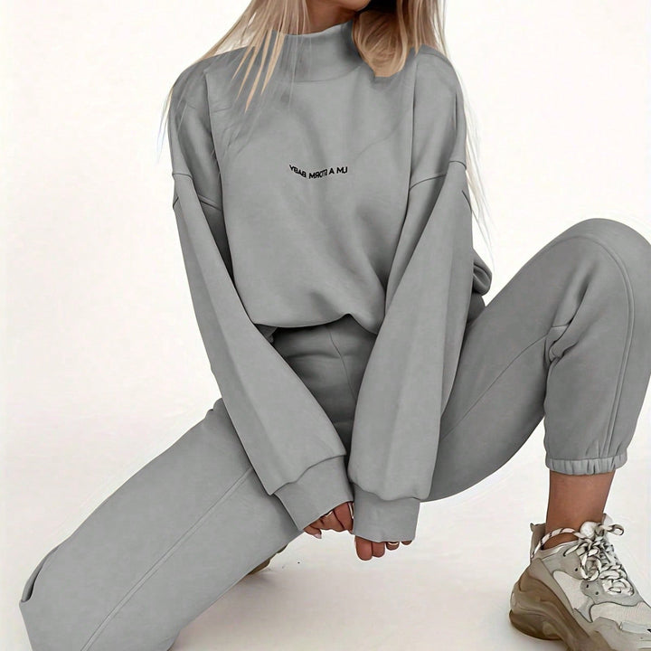 Levoire | Sweat à motifs pour femmes tendance deux pièces Gris