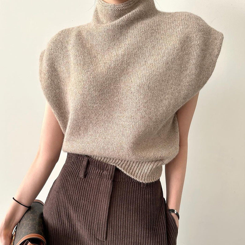 Levoire | Pull En Tricot Élégant Sans Manches Brun clair Une taille