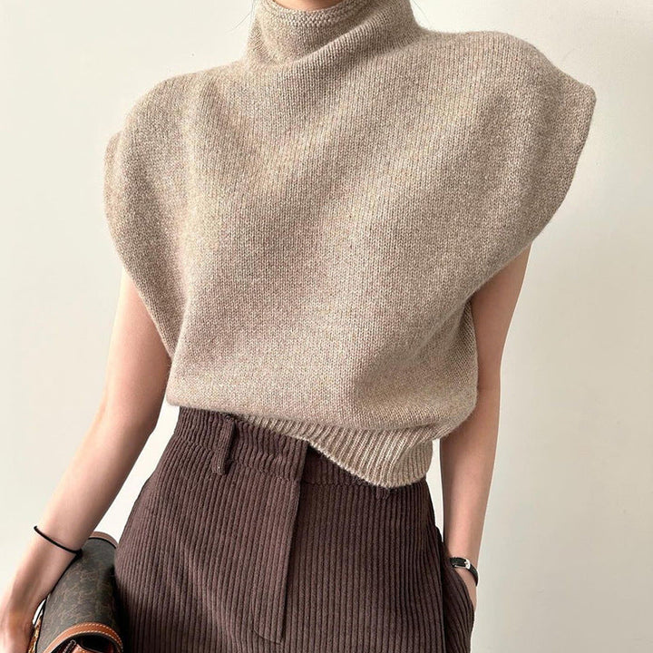 Levoire | Pull En Tricot Élégant Sans Manches Brun clair Une taille