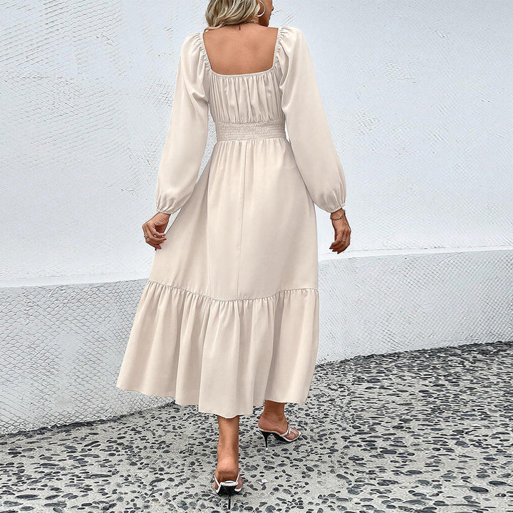 Robe midi femme avec taille flatteuse et volants élégants Levoire