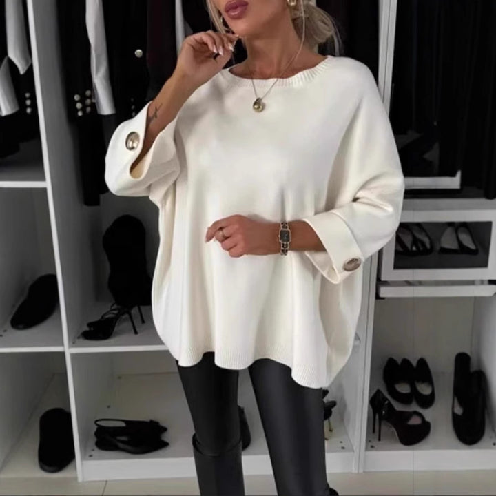Pull en tricot décontracté pour femmes avec des détails de boutons à la mode Levoire