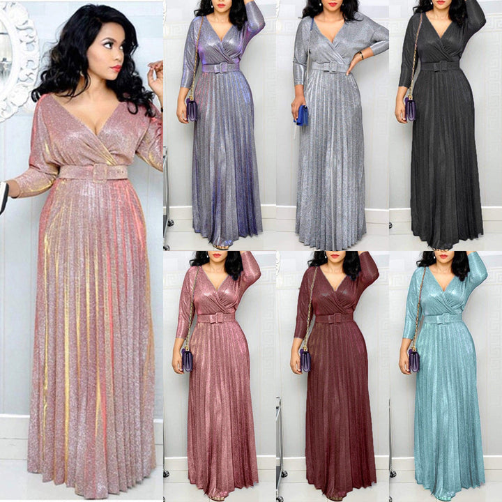 Levoire | Jupes A-ligne élégante avec ceinture en tissu brillant