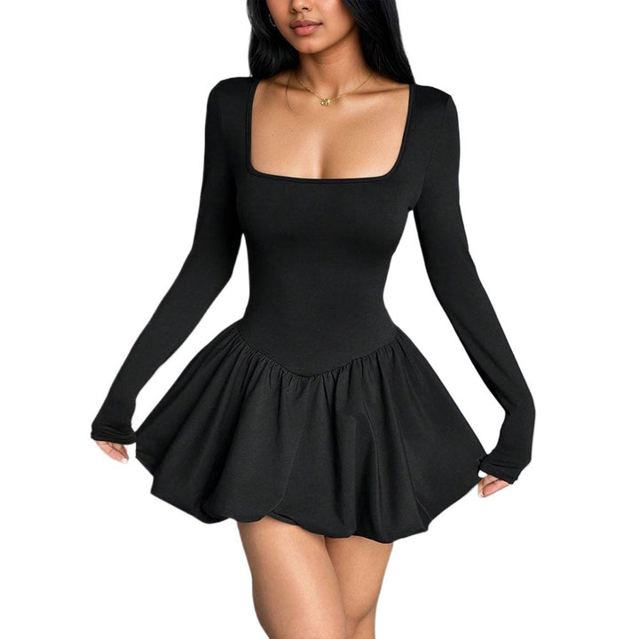 Robe mini femme avec décolleté rond profond et jupe ludique Levoire