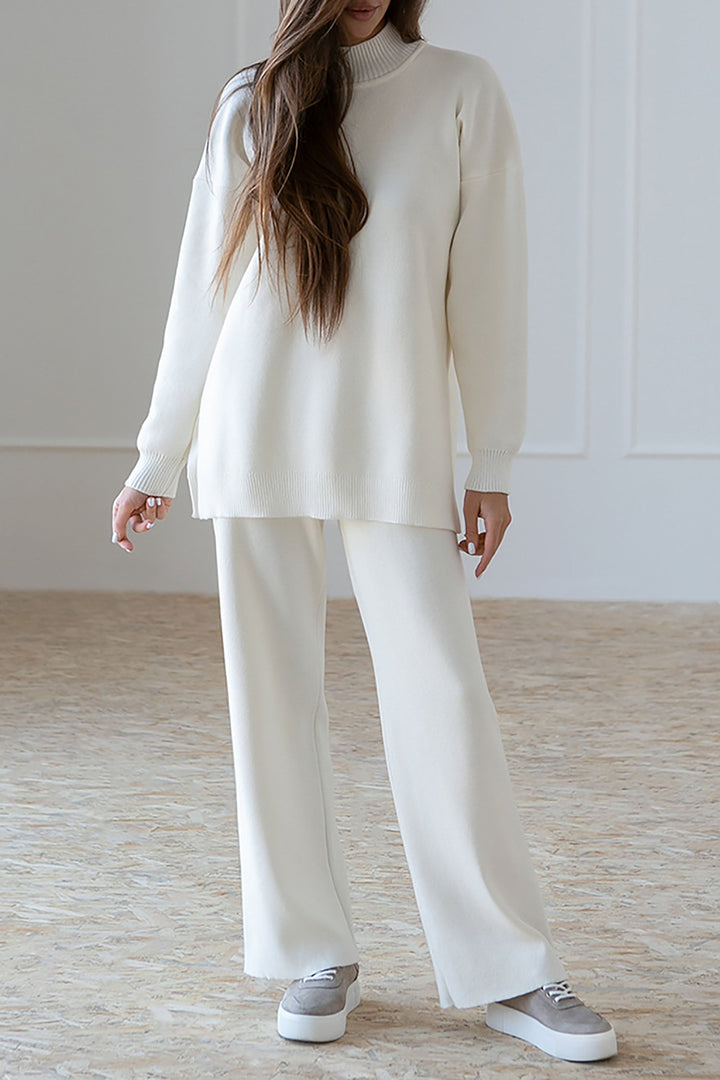 Levoire | Ensemble de pull en tricot pour femmes Blanc