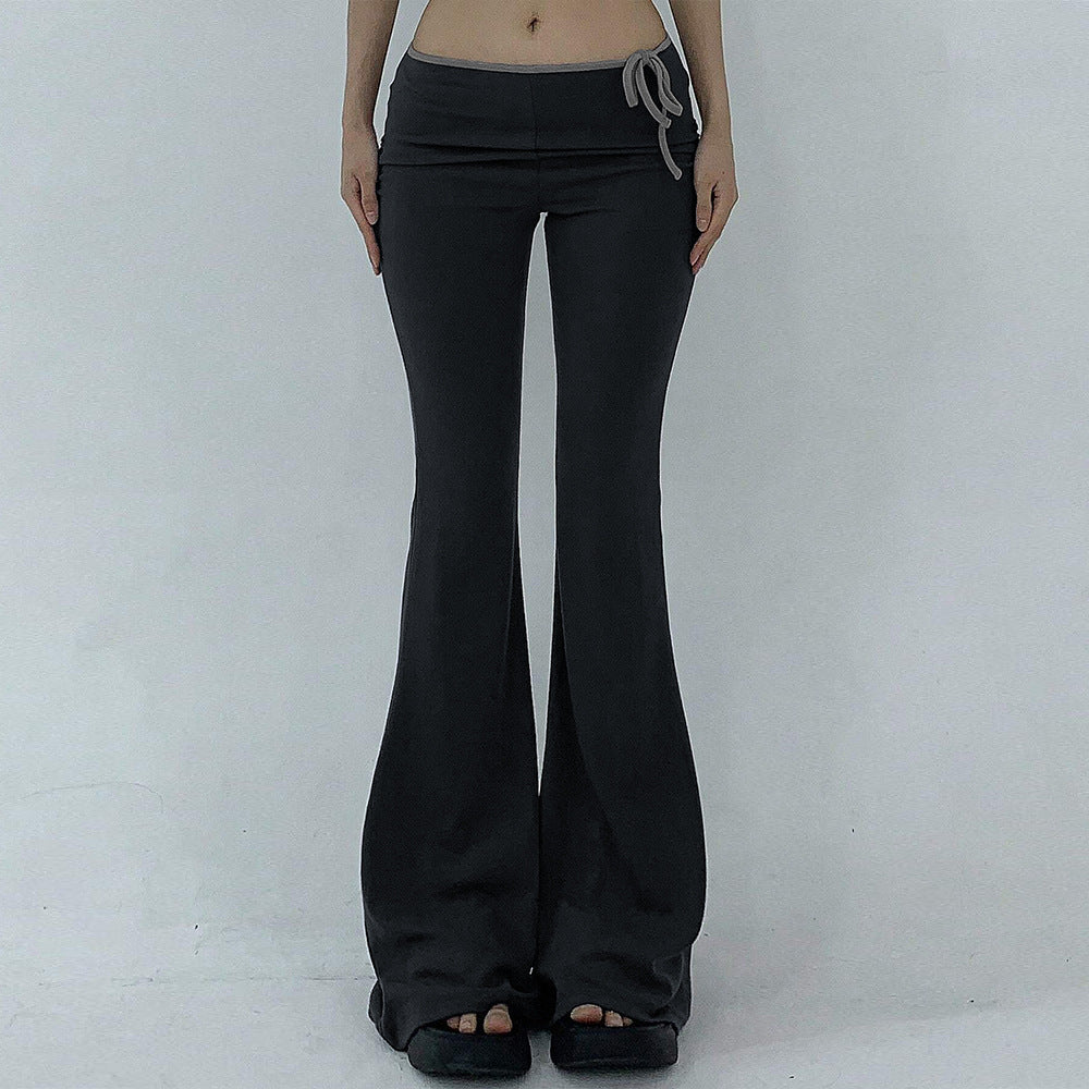 Pantalons de yoga évasés pour femmes avec taille élastique et tissu côtelé Levoire