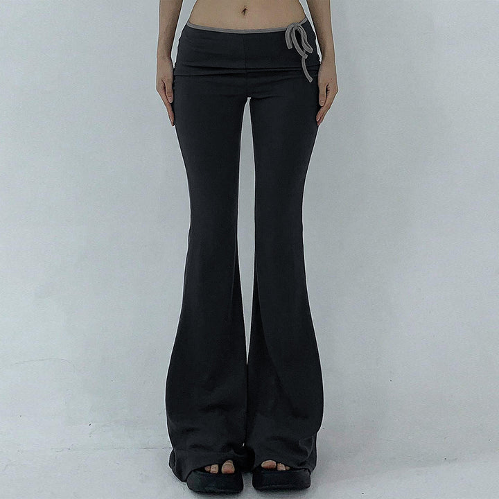 Pantalons de yoga évasés pour femmes avec taille élastique et tissu côtelé Levoire