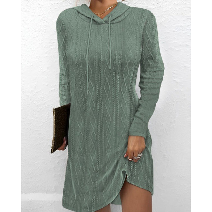 Robe en tricot pour femmes avec capuche et motif texturé Levoire