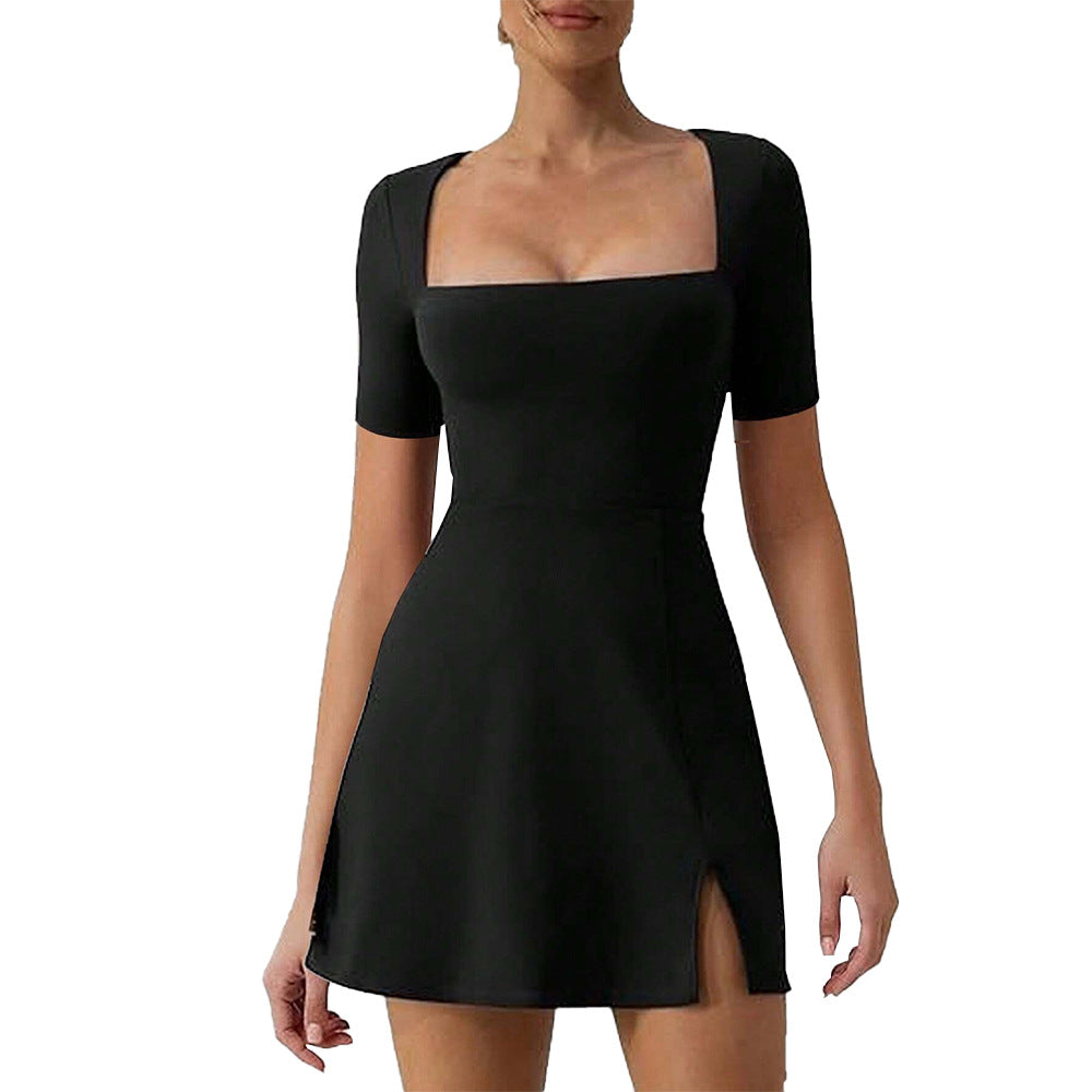 Robe d'été surdimensionnée pour femme avec encolure carrée et fentes latérales Levoire