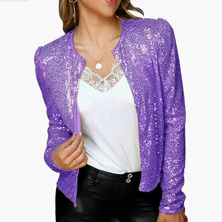 Levoire | Trendik couleur estompée Paillette Veste courte de loisirs Lila