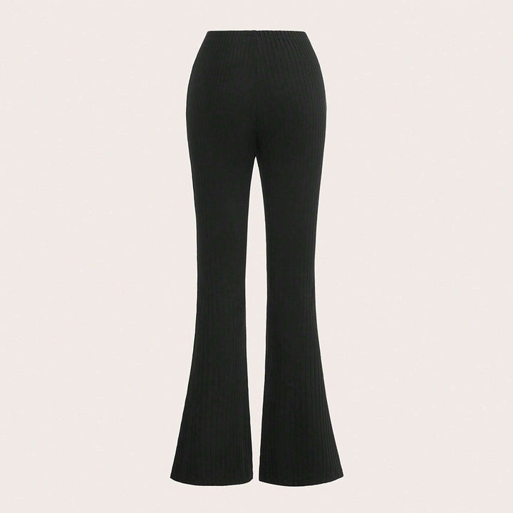 Pantalon à panneaux côtelés pour femmes avec taille haute et cordon de serrage latéral Levoire