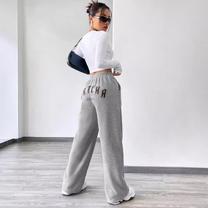 Pantalons de loisirs amples pour femmes avec taille élastique et poches latérales pratiques Levoire