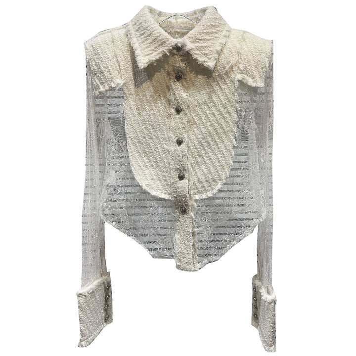 Levoire | Chemise Socialite Avec Détails En Dentelle Pour Une Tenue Élégante