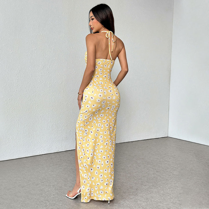 Robe mini d'été pour femmes avec détail découpé floral et taille étroite Levoire