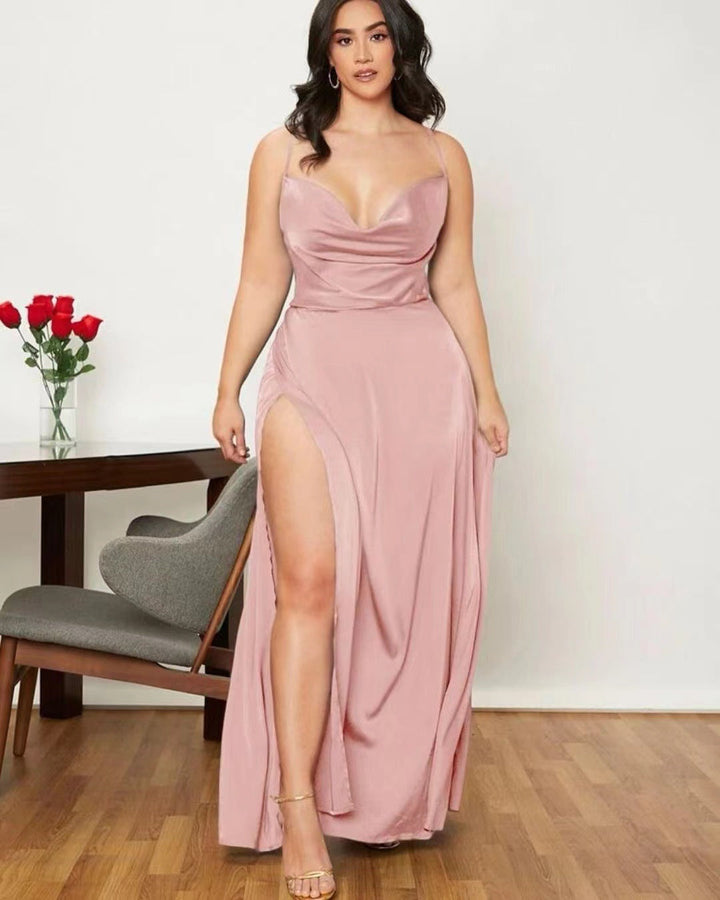 Levoire | Robe Longue Taille Haute Sans Bretelles Élégante Rose clair