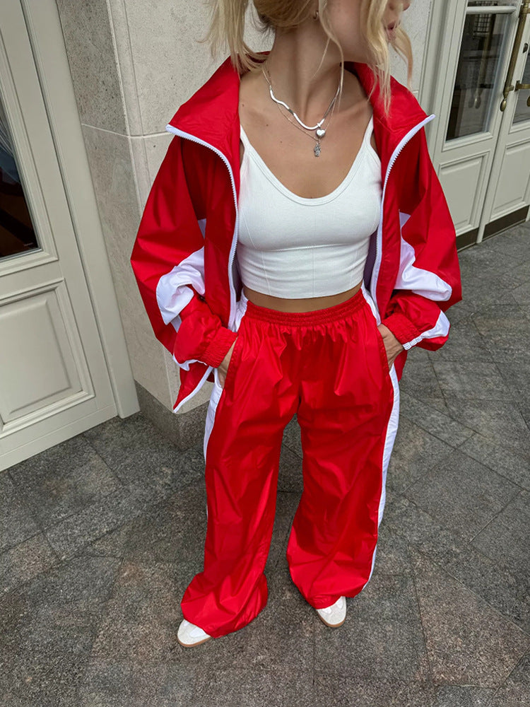 Levoire | Trendik Contraste Veste Tricot Chemise Pantalon Survêtement Rot