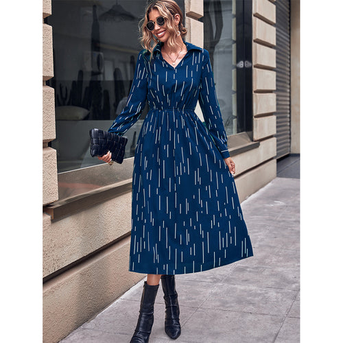 Robe midi pour femmes avec un col élégant et une taille élastique Levoire