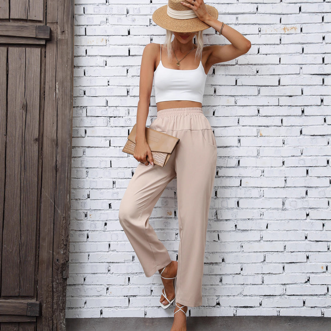 Pantalons de loisirs aérés pour femmes avec taille élastique et poches latérales Levoire