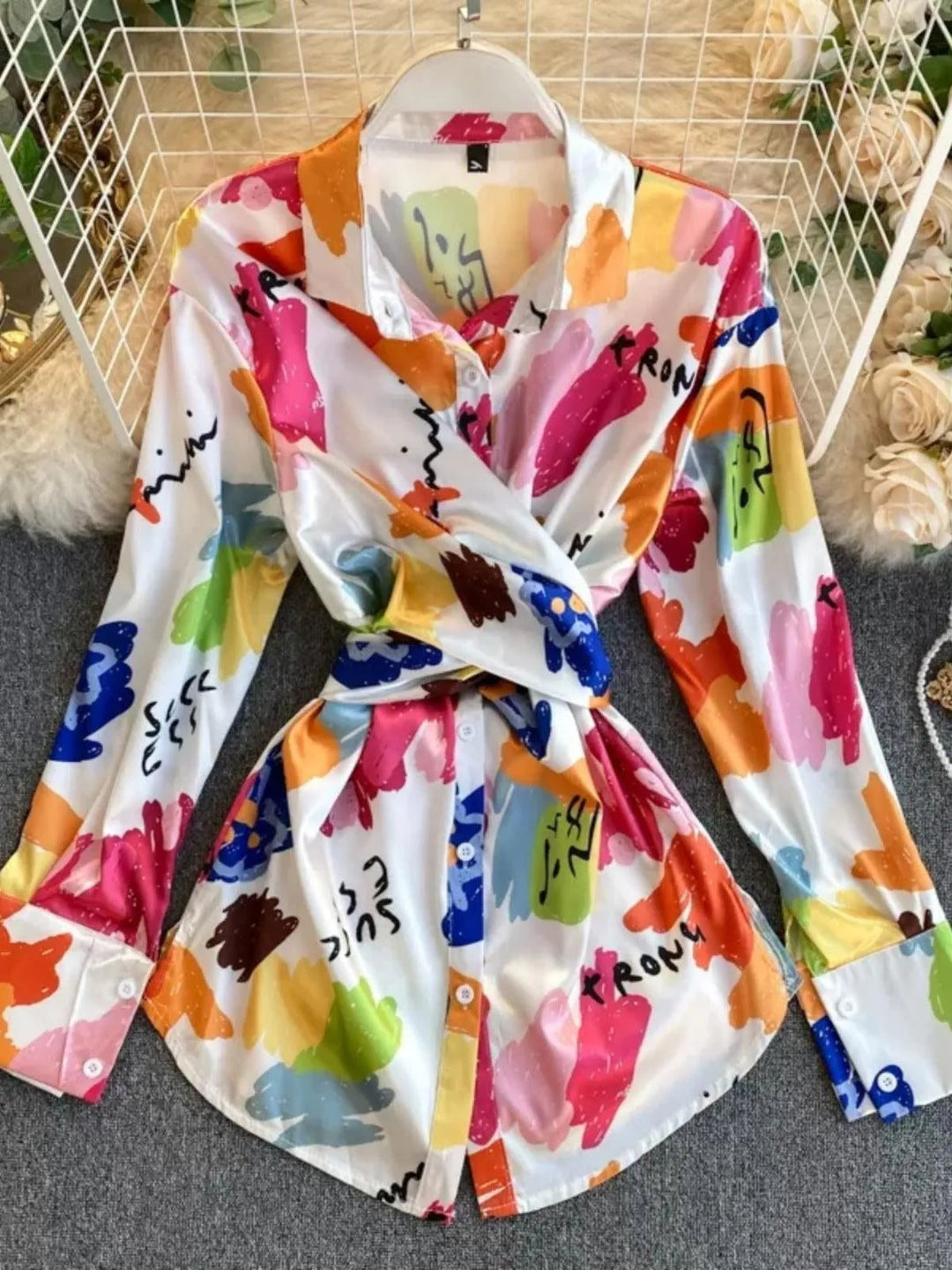 Levoire | T-shirt en satin mat irrégulièrement teinté